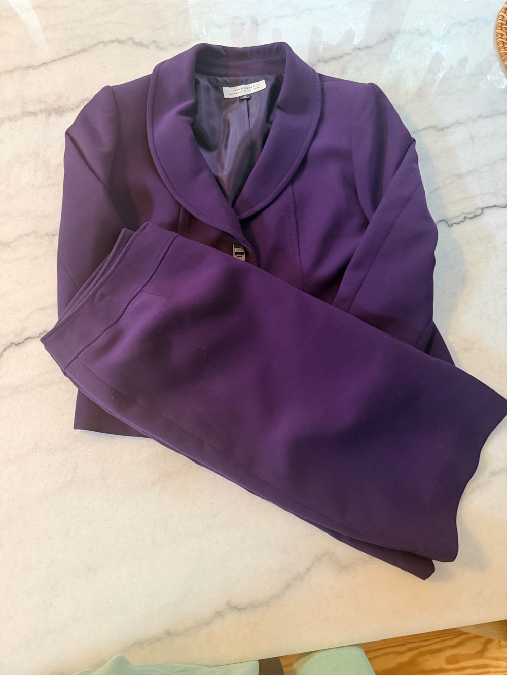 Tahari Purple Women's Blazer Jacket and Skirt